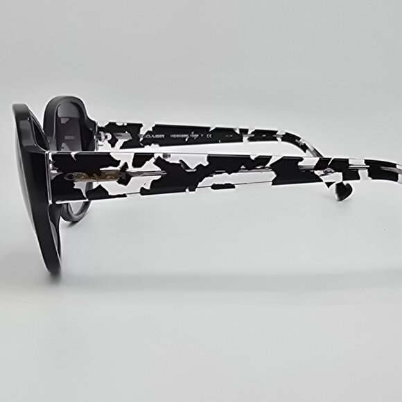 Coach HC8166 L154 Black Mosaic Frame Grey Gradient Lens Cat Eye Sunglasses 58mm main image 14